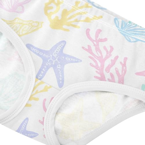 Cotton Toddler Underwear Custom Pastel Colored Seashells Coral White Cute Panties Girl Funny Briefs Underpants 2t4