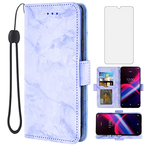 Coque T-Mobile Revvl 4 Plus violette Asuwish avec protège-écran en verre