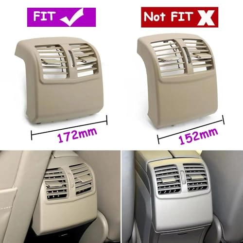 Rejilla de ventilación trasera de 172mm con flujo regulable para Benz Clase E 2012-2015 5