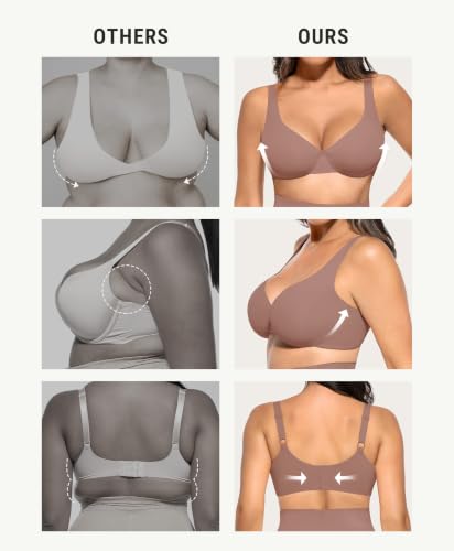 Image of FeelinGirl Women's Unlined Bras Underwire Comfort Full Coverage Tshirt Bras