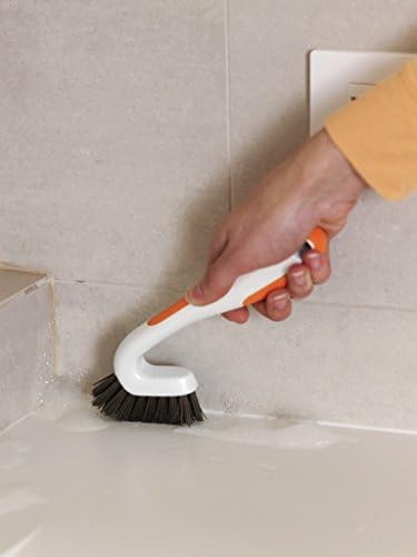 Bissell Smart Details Heavy Duty Shower Kitchen Bathroom deep Clean Grout Brush, 1762, White/Orange