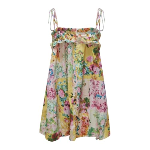 Robe d'été décontractée contre la chaleur : imprimé floral sans manches