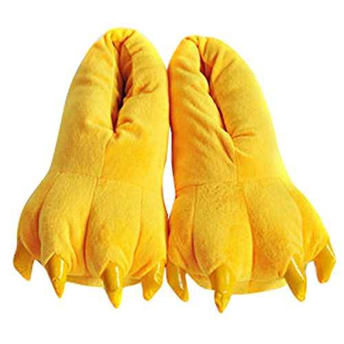 Aivtalk Damen Herren Flannel Schuhe Unisex Winter Hausschuhe Tier Cosplay Kostüme Zubehör Tierkostüme - Gelb M für Größe 34-38 Cover