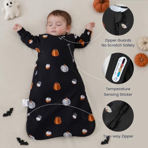 Image of Unisex Sleeping Bag for Babies and Toddlers 1.0 Tog Sleep Sack 0-6 Months, Newborn Sleep Sack, Wearable Blanket Baby, One Piece Long Sleeves, Gifts for Baby