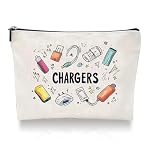 Chargers Travel Organiser Bag for Women Men - Portable Electronic Cable Storage Pouch for Charging Accessories, Tech Essentials, Toiletry & Makeup