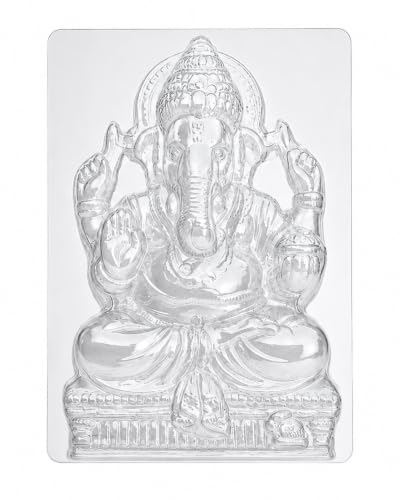 Image of Ganesha Idol Making Mould Using Shadu Mati, Terracotta Clay | Reusable Transparent Mould, Made with Ecofriendly PET Material (Pack of 6, Ganesh Mold)