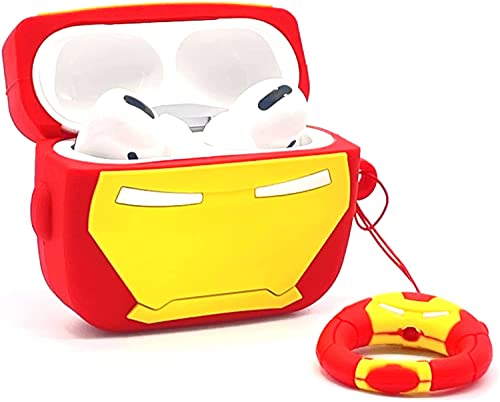Cute 3D Cartoon Case For Airpods Pro (2019 Release) Shockproof Protective Skin Accessories Silicone Cases Cover For Airpods Pro (Iron-Man) #TOP2