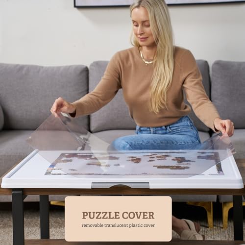 1500 Pieces Rotating Plastic Puzzle Board with 6 Storage Drawers & Protective Cover – Jigsaw Puzzle Table for 1500 Pieces - for Adults & Families Home Entertainment & Puzzle Building - image 5