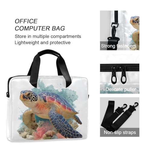 Maletín para laptop con estampado de tortuga marina miniatura 5