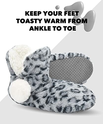 Image of Keyela Womens Non-Slip Sole Slipper Socks, Fluffy Winter House Booties | Ultra soft fuzzy warm indoor house slippers Non-skid bottom for safe walking Cozy winter footwear for ladies