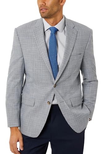 Lauren Ralph Lauren Mens Plaid Classic Fit Two-Button Blazer Gray 44L3