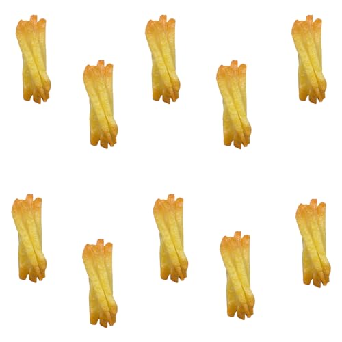 PIAOPIAO 10pcs Fake French Fries Realistic Fake Fast Food Simulation Artificial Fake Cooking Play Food Model Kitchen Decoration Restaurant Display Party Tricky Props