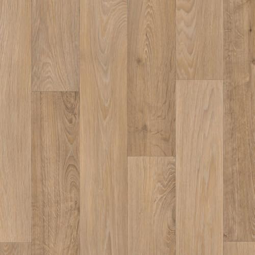 VINYL FLOORING UK Beige Modern Wood Effect Anti-Slip Vinyl Flooring for Kitchen, Bathroom, & Living Room, 2.8mm Thick Cushion Backed Vinyl Sheet, 15 Years Warranty-1 X 2 mt