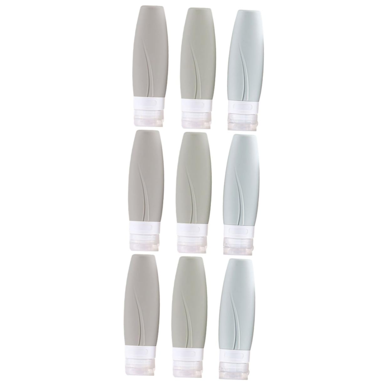 DOITOOL 9pezzi Bottiglie Di Silicone Ricaricabili Da Contenitori Portatili Per Lozione e Shampoo Per Viaggi e Attività All Aperto Include Borsa Pvc