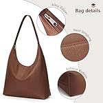 KALIDI Damen Shopper Handtasche Schultertasche PU Leder Tote Bag Vintage Hobo Tasche mit Reißverschluss Groß für Arbeit Schule Shopper Lässige täglich – Bild 3