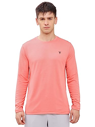 Image of TECHNOSPORT Men's Slim Fit Full Sleeve Round Neck T-Shirt, Double Cool Quick Dry Moisture Wicking Stretchable Sports Gym and Casual Wear
