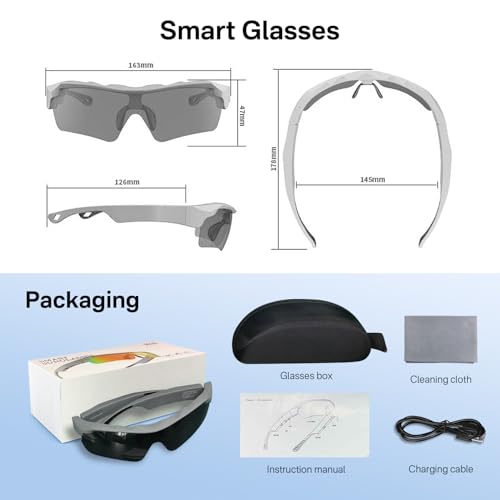 Image of Sports Smart Glasses,Cycling Bluetooth Sunglasses for Men &Women,Open Ear Sound with Mic &Speakers,Touch &Voice Assistant,UV Protection,Polarized lens,Wireless Headphone Sunglasses for Running Fishing