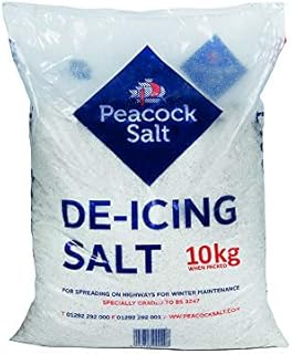 Peacock Salt 10KG Bag White De-Icing Rock Salt for Clearing Roads Paths and Driveways of Ice and Snow Cleaner Than Grit