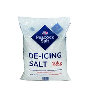 Peacock Salt 10KG Bag White De-Icing Rock Salt for Clearing Roads Paths and Driveways of Ice and Snow Cleaner Than Grit