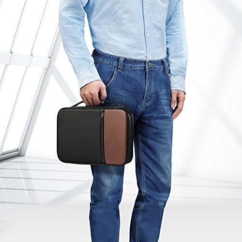 Finpac Bible Cover, Carrying Book Case Church Bag Bible Protective With Handle And Zippered Pocket, Perfect Gift For Mother Lady Women Men, Black & Brown #TOP6