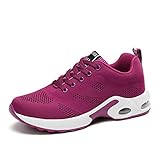 LAKIGE Damen Luftpolster Sportschuhe Mesh atmungsaktiv leichte Bequeme Tennisschuhe Stoßdämpfung Sport Laufschuhe Freizeit Walking Sportschuhe-1727DARK PURPLE02-37