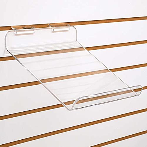 Slatwall Slanted Shoe Displayer with Toe Stop in Acrylic 10W x 10H x 1.5Lip Inch