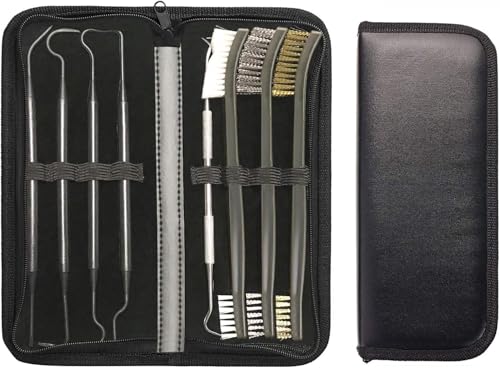 Gun Cleaning Brushes & Picks Kit Double Ended Gun Cleaning Brushes Stainless Steel Pick Set - Brass Steel Nylon Bristle Brushes