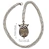 MUCKLILY 2pcs Retro Gothic Owl Pocket Watch Necklace Pendant Alloy Quartz Locket Watch Unique Chain Design #1