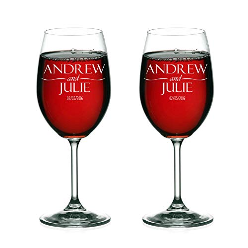 Krezy Case Bridesmaid Wine Glasses Set of 2 | Wedding Wine Glass Personalized Wine Glasses for Couple Wine Glass - Newly wed Wine Glasses