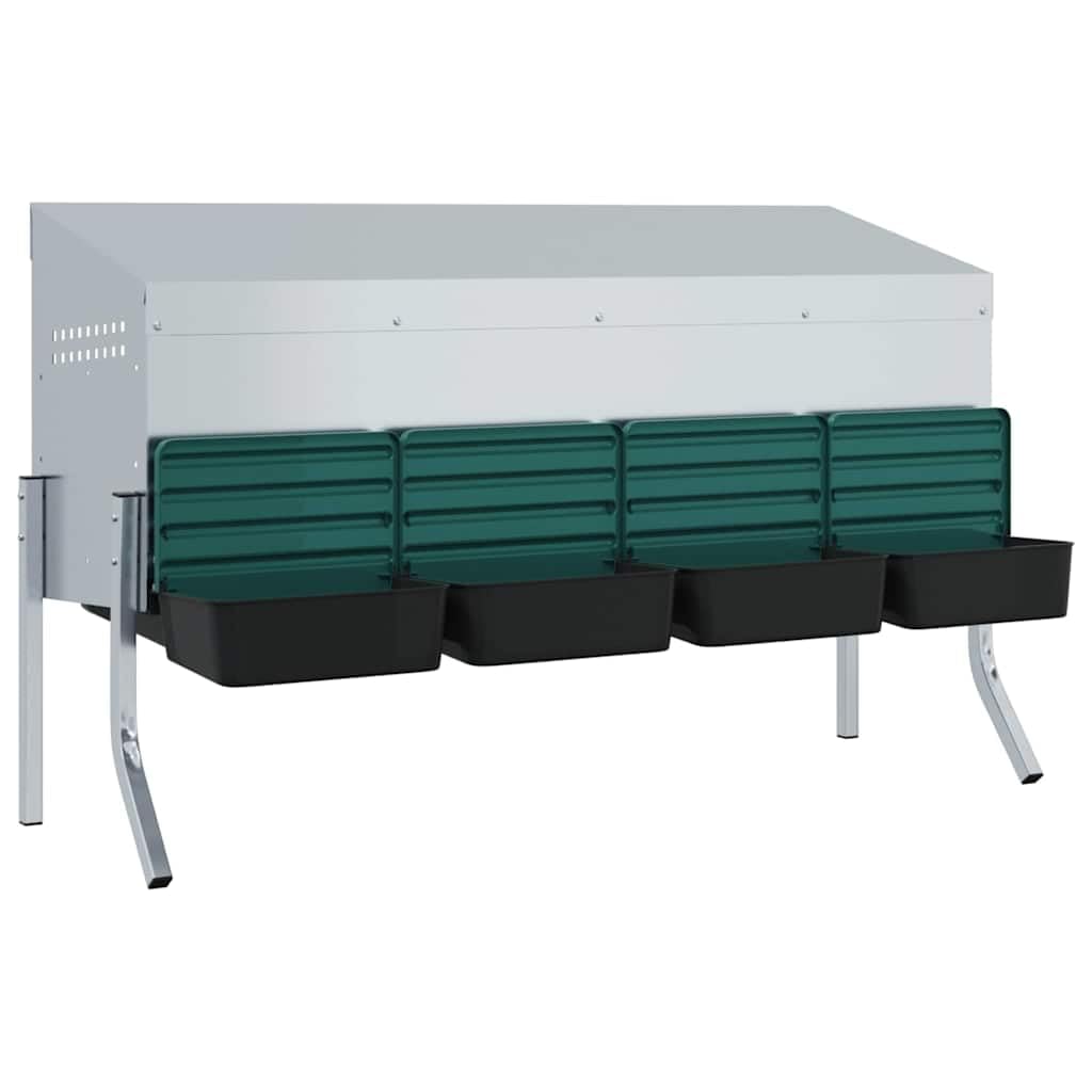 Gallinero con 4 compartimentos con patas, nido para pollos, de acero galvanizado, estable y enrollable, altura regulable, accesorios para aves de corral para interior y exterior, 110 x 50 x 68