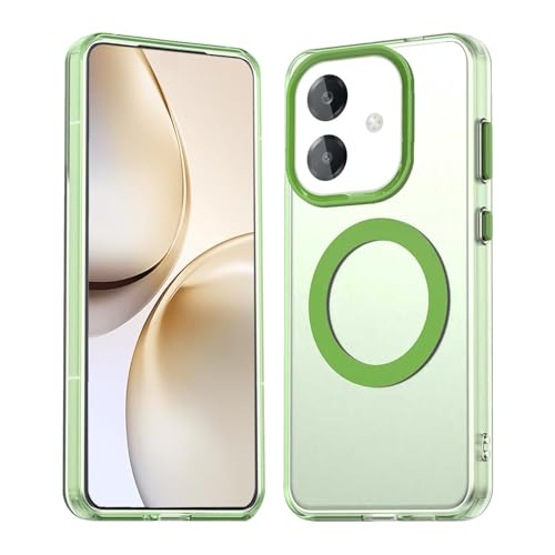 HAOYE Cover per OPPO A40 4G - Custodia TPU+PC Sottile con Finitura Opaca, Anti-Impronta, Antiurto, Compatibile con MagSafe Accessori - Verde