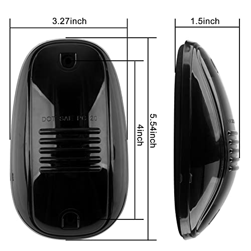 Konrali 5Pcs Smoked Amber Led Truck Cab Marker Lights Replacement For 2003-2018 Dodge Ram 1500 2500 3500 Top Roof Running Marker Clearance Lights Lamps Assembly 24 Led W/Wiring Harness 264146Bk #TOP1