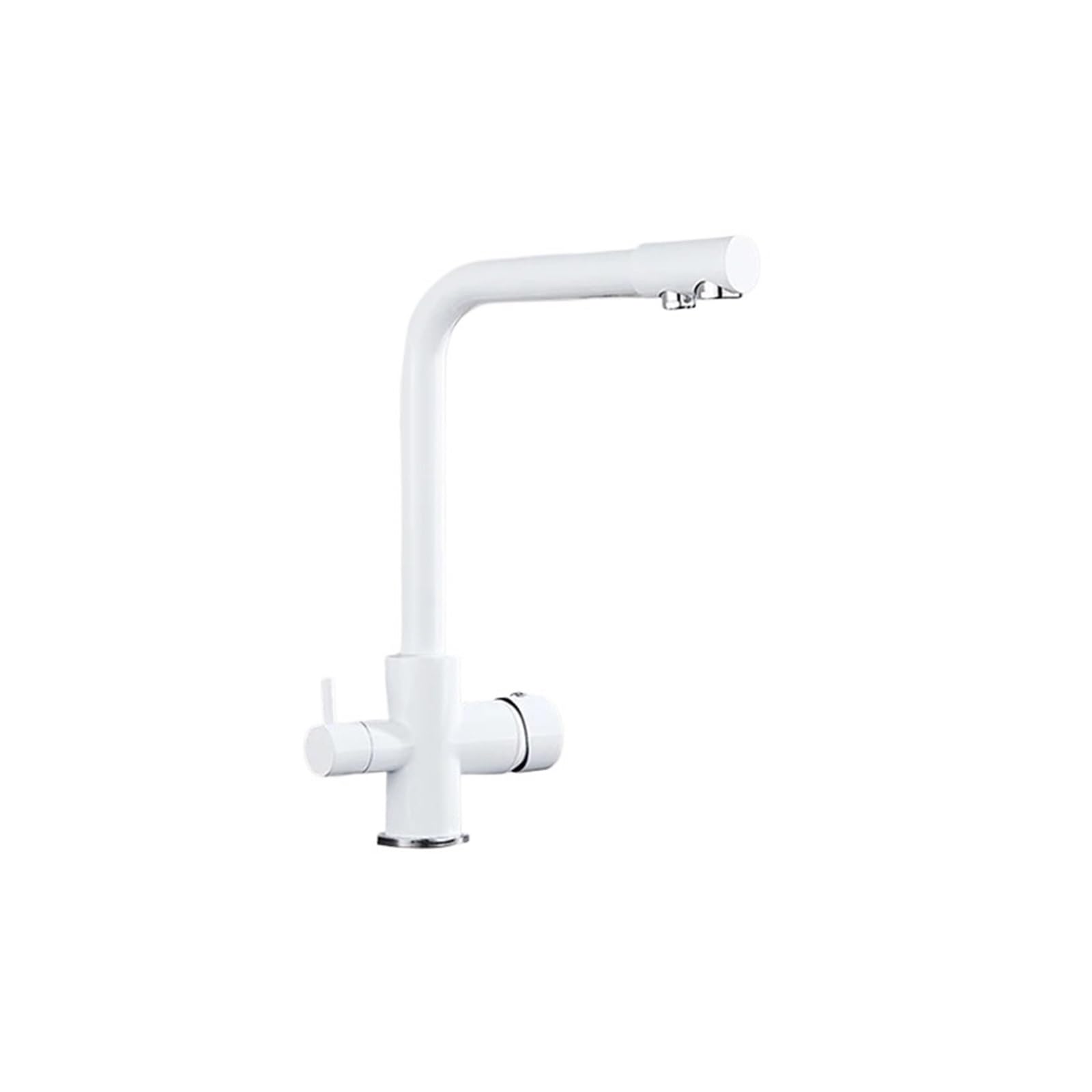 Purified Faucet Chrome Kitchen Faucets Dual Handle Kitchen Faucet Purification Water Drinking Water Tap Kitchen Mixer Tap(White)