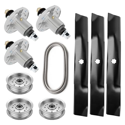 ranwin 54" Mower Deck Rebuild Kit Compatible with G110 D170 LA150 LA175 190C, 3 Spindle GY20454, 3 Blade GX21380, 3 Idler Pulley GY22082, 1 Belt GX21395 by ranwin - Used condition - US$84.81