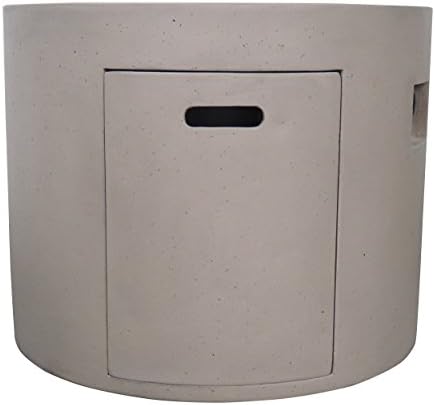 31" Round MGO Lightweight Concrete Fire Pit Table, 40,000 BTU Propane Gas Fire Table, Light Grey Outdoor Patio Fireplace, No Assembly Required, Backyard Garden Heating & Gathering Table - 5