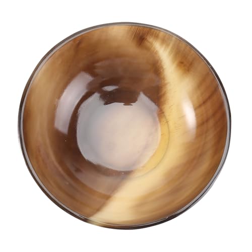 BESPORTBLE Natural Yak Horn Shaving Bowl for Men Handcrafted Shaving Soap Cup Traditional Grooming Accessory for Daily Use