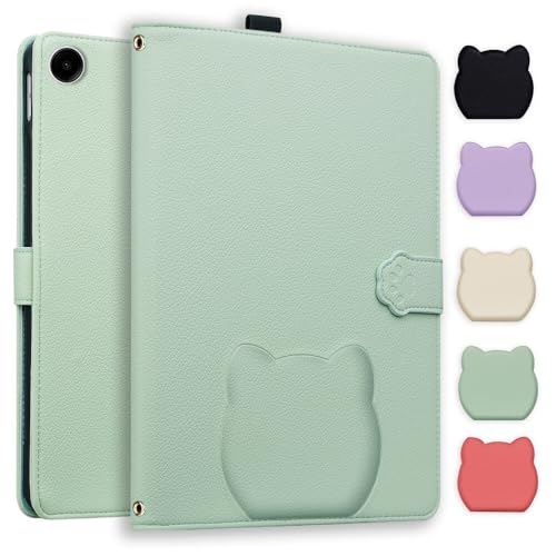 �W�F�l���b�N Samsung Galaxy Tab A11 8.7 SM-X133 SM-X135 �Ή� �J���[:(�O���[��) ���킢�����U�[�E�H���b�g�t���b�v�o�b�N�P�[�X