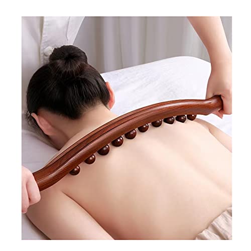 Wooden Massage Stick,Guasha Wood Stick Tool,Wood Therapy Massage Tools,20 Beads Point Treatment Gua Sha Tool For Back, Belly, Shoulder #TOP4