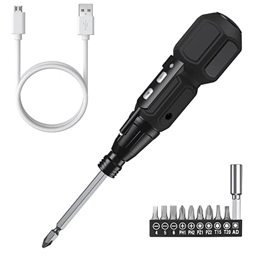 AMIR Electric Screwdriver Cordless, Rechargeable Power Screwdrivers Set, Portable Automatic Home Repair Tool Kit with LED Lights and USB Cable