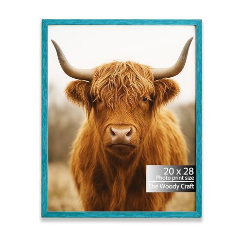 Image of 20x28 Photo Frame | Blue Frames For Wall | Vintage Wall Frame | Wooden Photo Frame To Elevate Decor | Minimalist Big Photo Frames For Wall | Ideal Wooden Engraved Frame