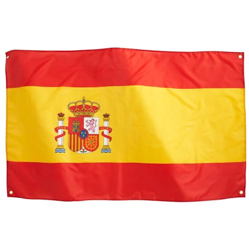 Runesol Espagne Drapeau 3x5, 91x152cm, Bannière Español, 4 Œillets, Œillet en Laiton à Chaque Coin, Drapeaux Premium, Intérieur, Extérieur, Couleurs Vives, Fête...
