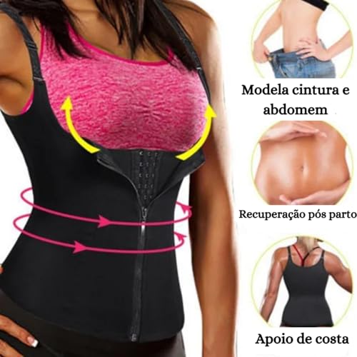 Cinta Modeladora Ajustável Dupla Compressão Corset Premium (Preto, 3XL)