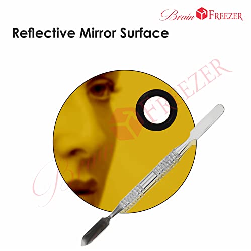 Image of Brain Freezer Shiny Makeup Palette With Stainless Steel Round Shape Spatula, 100 g (Circle Golden)