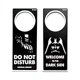 POMING Cartel de NO Molestar para Puertas Do Not Disturb - Welcome to the Dark Side. Ideal para Oficina, habitación o estudio