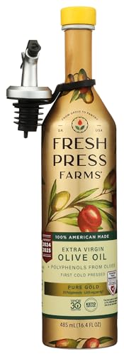 Fresh Press Farms Cold Pressed High Polyphenol Pure Gold Extra Virgin Olive Oil, 16.4 Fl Oz, Georgia Grown, 100% American Made, Unrefined, Certified Whole30, Non-GMO, Keto, Paleo, Gluten Free image 4