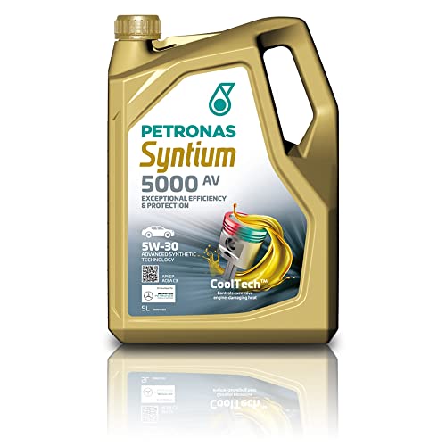 PETRONAS Aceite de motor 5W 30 SYNTIUM Aceite sintetico ACEA C3 5000 AV 5L Compatible con VW Polo V Hatchback 6R1, 6C1 Golf VII Hatchback 5G1, BQ1, BE1, BE2 Passat B8 Variant 3G5, CB5 GOLF VI 5K1