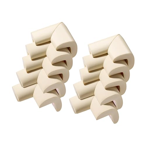 Image of Kids Station Baby Proofing Edge Protector for Kids Safety, Made in India Rubber Edge for Sharp Furniture Edges and Corners, A Baby Safety Product (Corner Guards, Pack of 10, L- Shape, Beige)