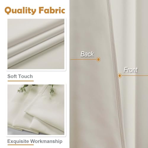 Image of Aiyufeng Blackout Curtains for Bedroom 96 Inch Length 2 Panels Set, Solid Thermal Insulated Privacy Protect Living Room Window Treatment Curtains Blackout Drapes, W52 x L96 Inch, Peal