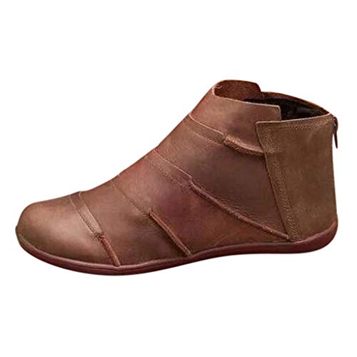 Fantastic Prices! Sumeimiya 2019 New Arch Support Boots Retro Casual Leather Round Toe Ankle Bootie ...