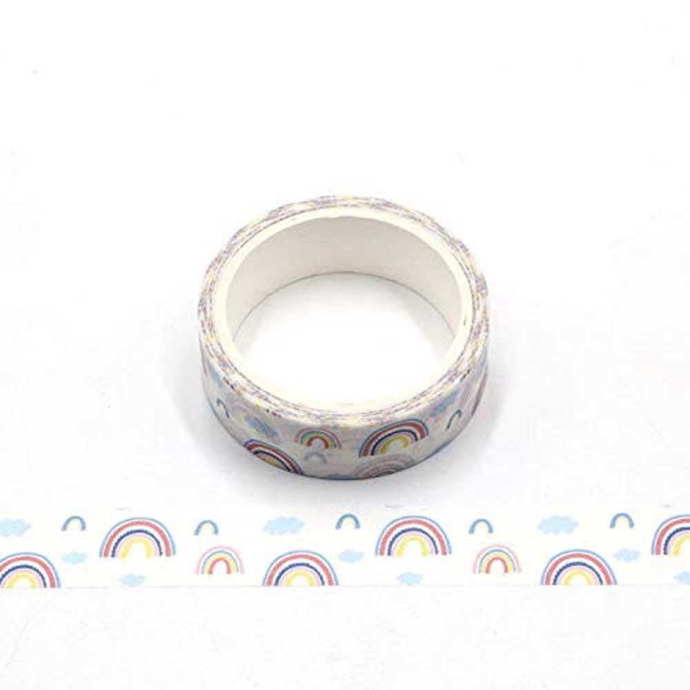 Syntego Rainbow Pastel Colourful Washi Tape 15Mm Wide X 5M Long